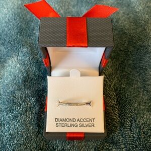 Diamond, 14K Rose Gold/Sterling Silver Ring